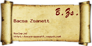 Bacsa Zsanett névjegykártya