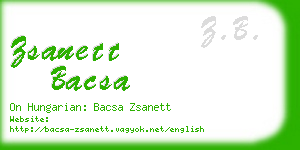 zsanett bacsa business card